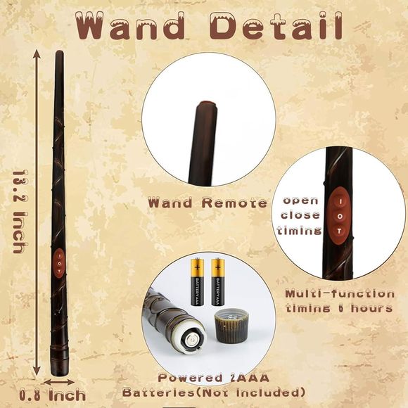 12 Floating Candles with Magic Wand Halloween Flameless LED Wizard - Picture 2 of 11